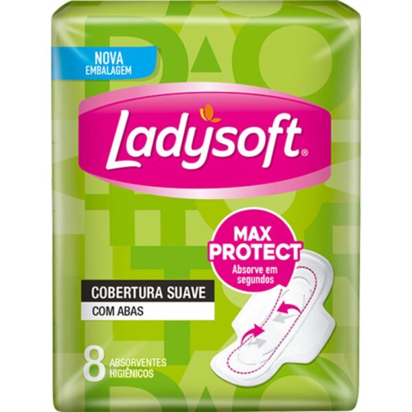 Absorvente Ladysoft Suave Com Abas Com 8 Unidades