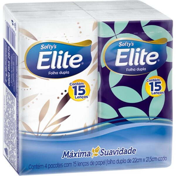 Lenco Softys Elite Folha Dupla 22X21,5Cm Com 15 Unidades