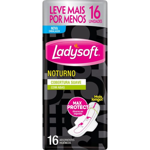 Absorvente Ladysoft Noturno Suave Com Abas Com 16 Unidades
