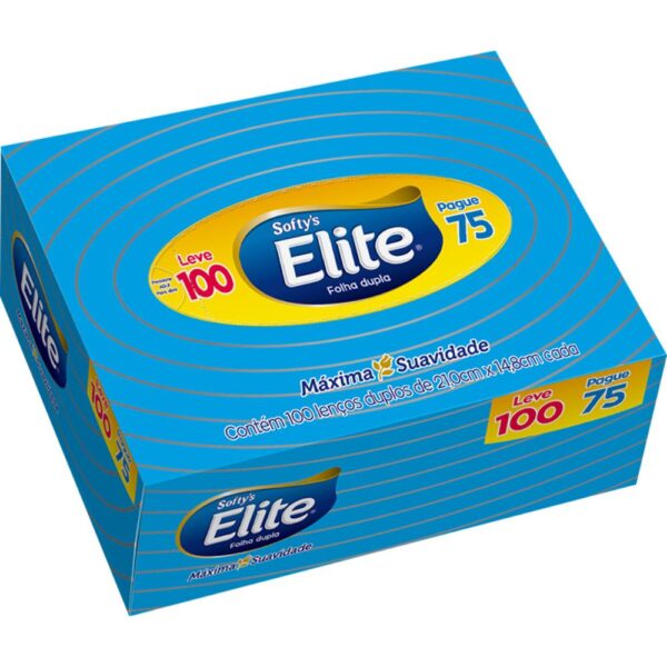 Lenco Softys Elite Folha Dupla 21X14,8Cm 75 unidades