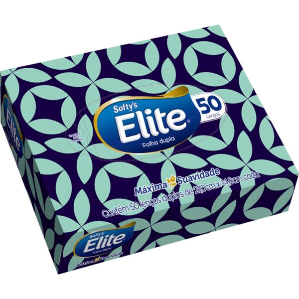 Lenco Softys Elite Folha Dupla 21X14,8Cm Com 50 Unidades