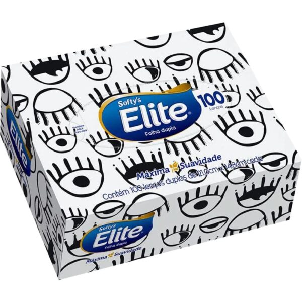 Lenco Softys Elite Folha Dupla Com 100 Unidades