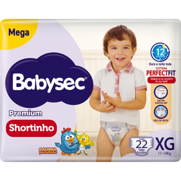 Fralda Babysec Shortinho Mega Xg 202 Unidades