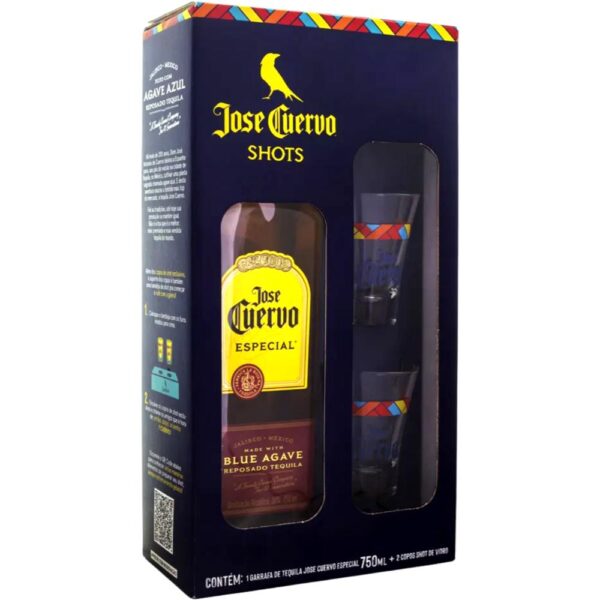 Tequila J.Cuervo Ouro + 2 Copos Shot 750Ml