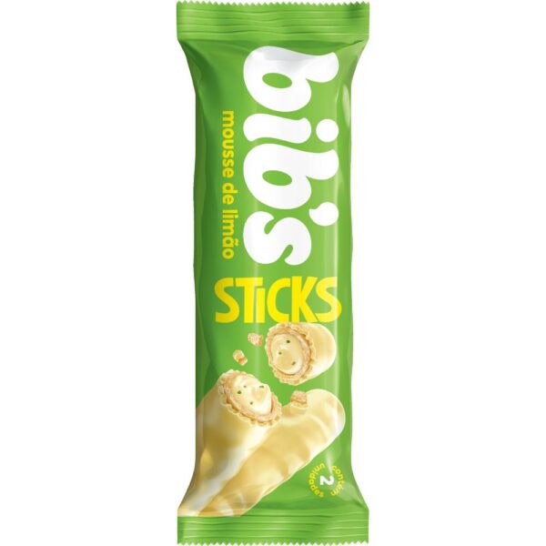 Chocolate Bibs Sticks Mousse Limao 32G