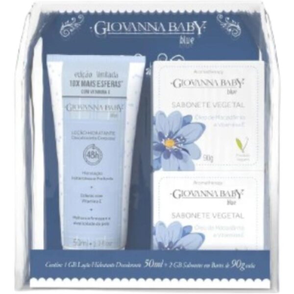 Kit Giovanna Baby Blue Mini Locao 50G + 2 Sabonetes 90G