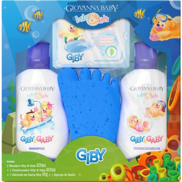 Kit Giovanna Baby Giby Hora Do Banho Azul