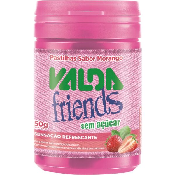Pastilha Valda Friends Morango Pote 50G
