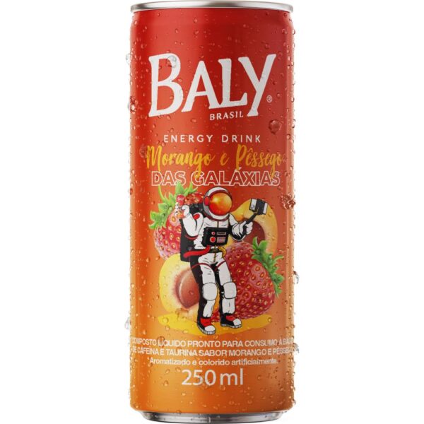 Energetico Baly Morango E Pessego 250Ml