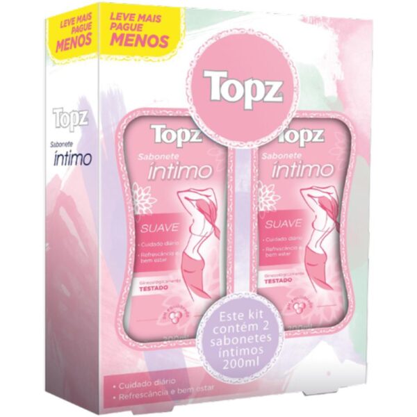Sabonete Intimo Natural Suave Topz 200Ml Com 02 Unidades