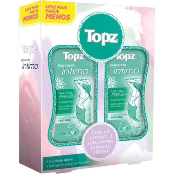 Sabonete Intimo Natural Fresh Topz 200Ml Com 02 Unidades