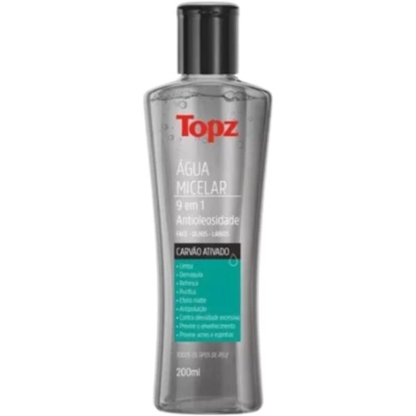 Agua Micelar Carvao Ativado Topz 200Ml