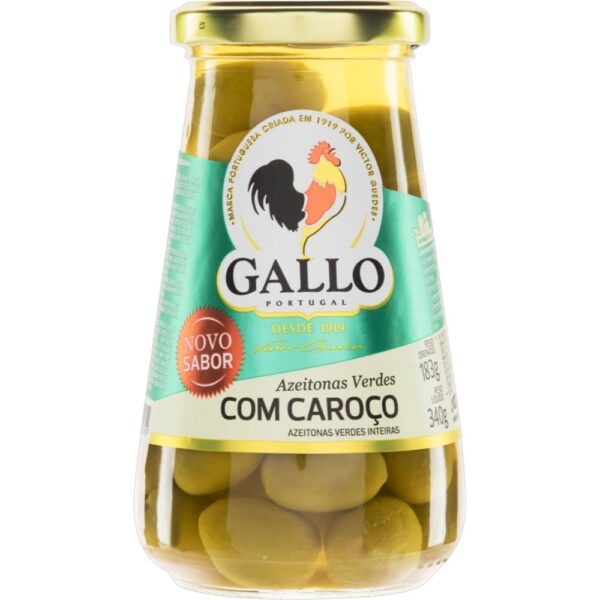 Azeitona Verde Gallo Com Caroco Vidro 183G