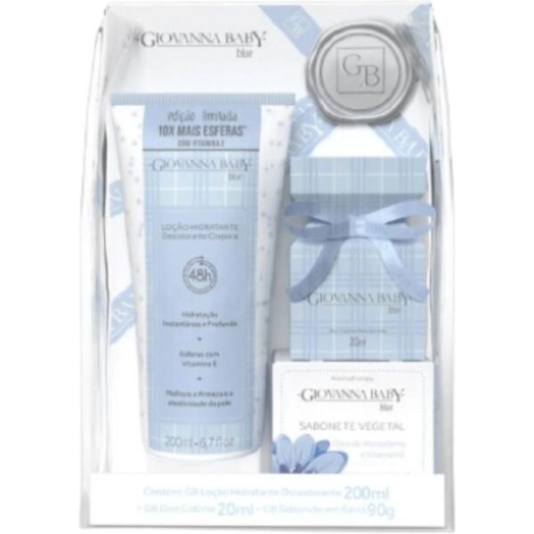 Kit Giovanna Baby Blue Colonia 20Ml + Locao 200Ml + Sabonete 90G