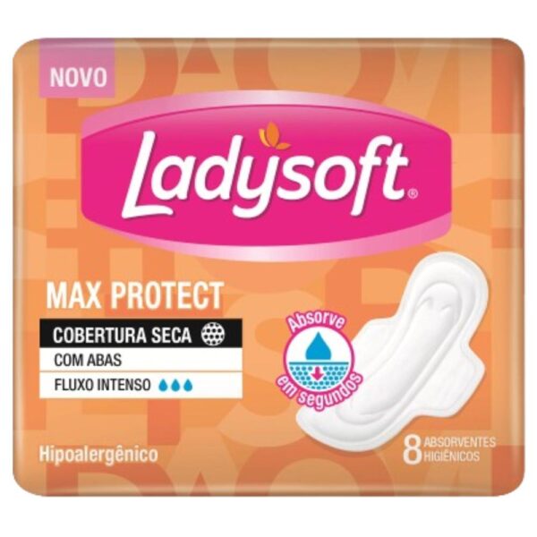 Absorvente Ladysoft Seca Com Abas Com 8 Unidades