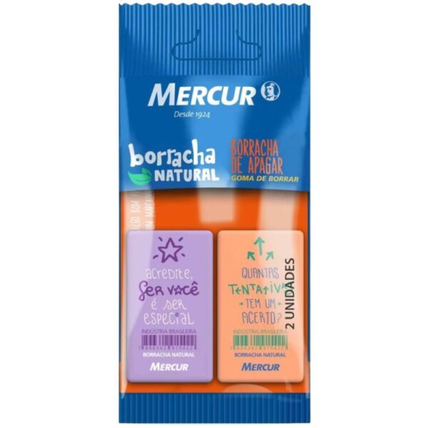 Borracha Mercur Chanfrada Com Listra Pull Pack Com 02 Unidades