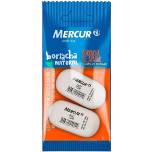 Borracha Mercur Oval Delta Branca + Oval Branca Pull Pack Com 02 Unidades