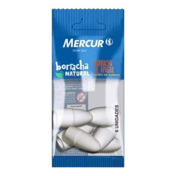 Borracha Mercur Ponteira Branca Pull Pack Com 02 Unidades