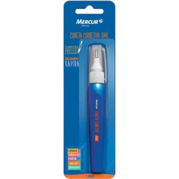 Caneta Corretiva Mercur Azul 8Ml Sm