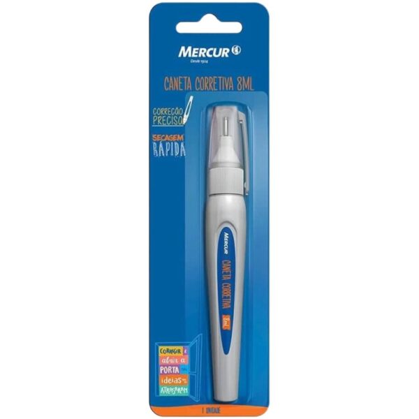 Caneta Corretiva Mercur Branca 8Ml Sm