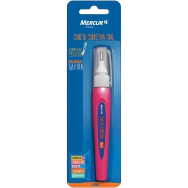 Caneta Corretiva Mercur Rosa 8Ml Sm