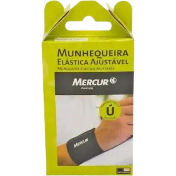 Munhequeira Elastica Ajustavel C/2 Mercur - Preta