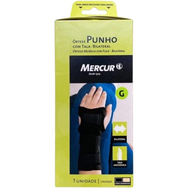 Ortese Curta C/Tala P/Punho Bilateral Mercur Preto G
