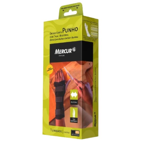 Ortese Curta C/Tala P/Punho Bilateral Mercur Preto Gg