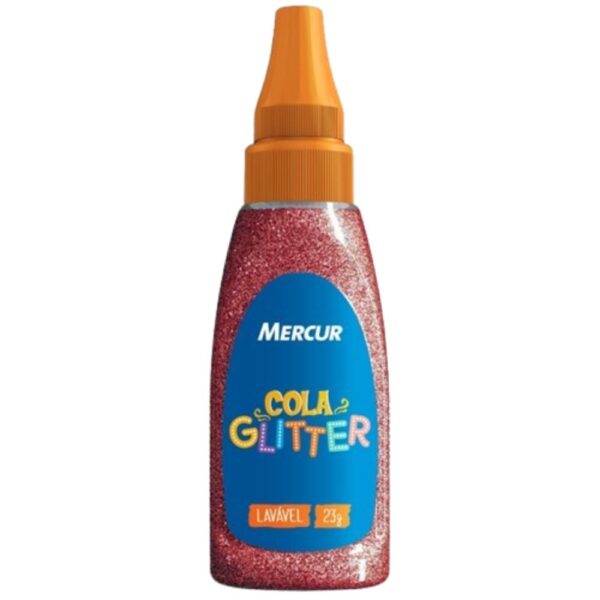 Cola Mercur Glitter Vermelho 23G