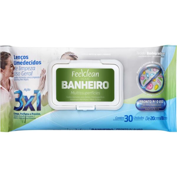 Lencos Umedecidos Feelclean Home Banheiro 30Un