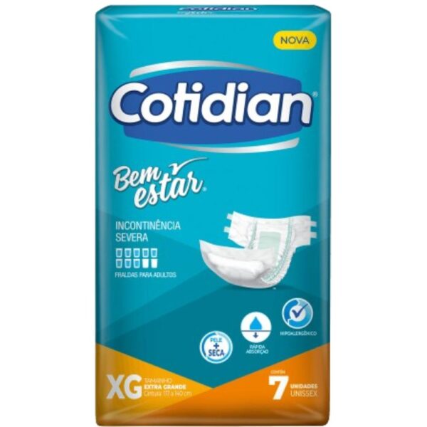 Fralda Cotidian Bem Estar Jumbo Xg 7 Unidades