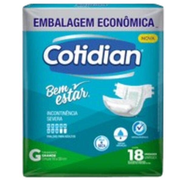 Fralda Cotidian Bem Estar Mega G 18 Unidades