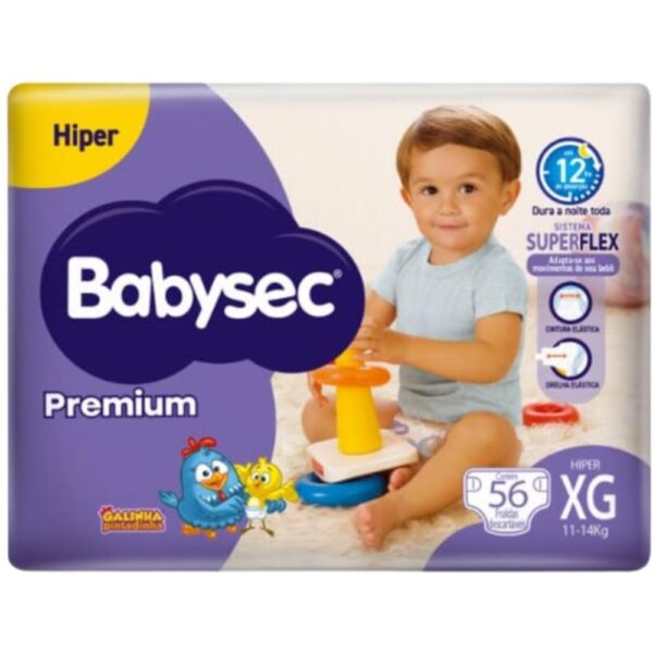 Fralda Babysec Premium Hiper Xg 56 Unidades