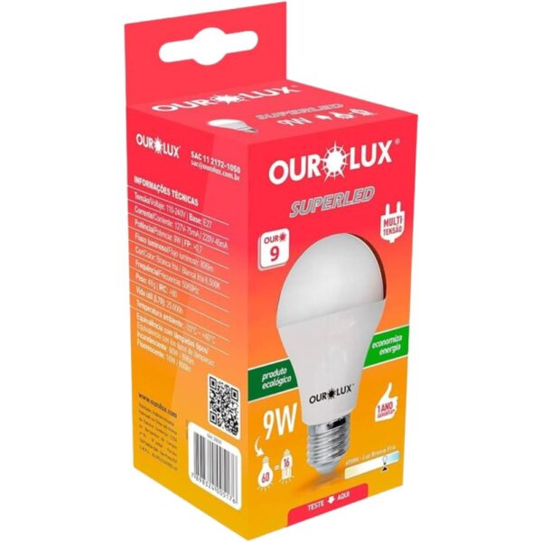Lampada Led Bulbo Ourolux Bivolt 9W