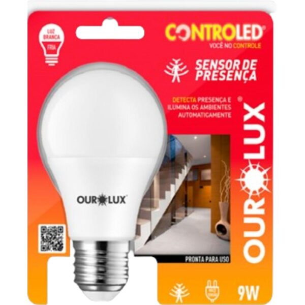 Lampada Controled Ourolux Sensor De Presenca Bivolt 9W