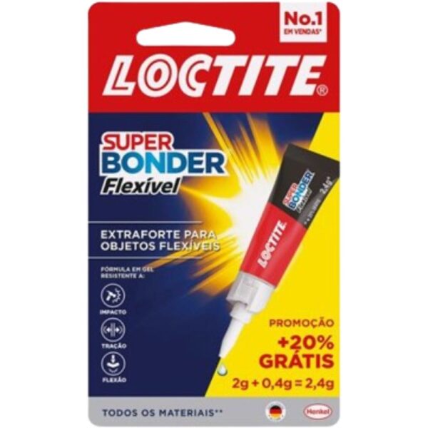 Cola Super Bonder Power Gel Flex 2G + 20% Gratis Sm