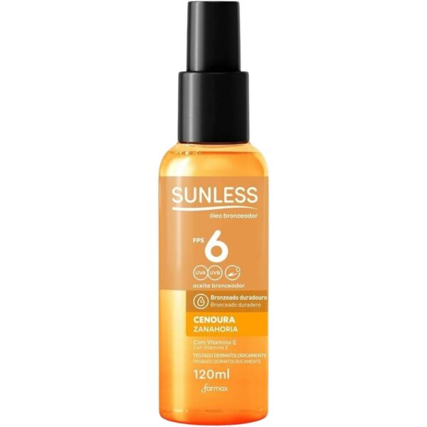 Oleo Bronzeador Sunless Cenoura Fps6 120Ml