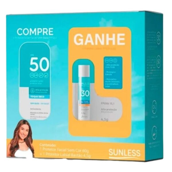 Kit Prot Solar Facial Sunless Fps50 60G Ganhe Prot Labial Fps30 4,5G