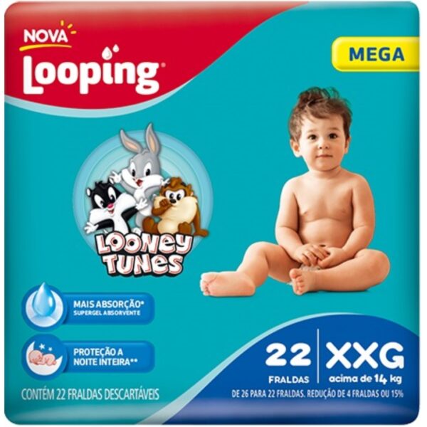 FRALDA LOOPING LOONEY TUNES MEGA XXG
