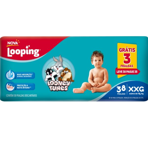 FRALDA LOOPING LOONEY TUNES HIPER XXG