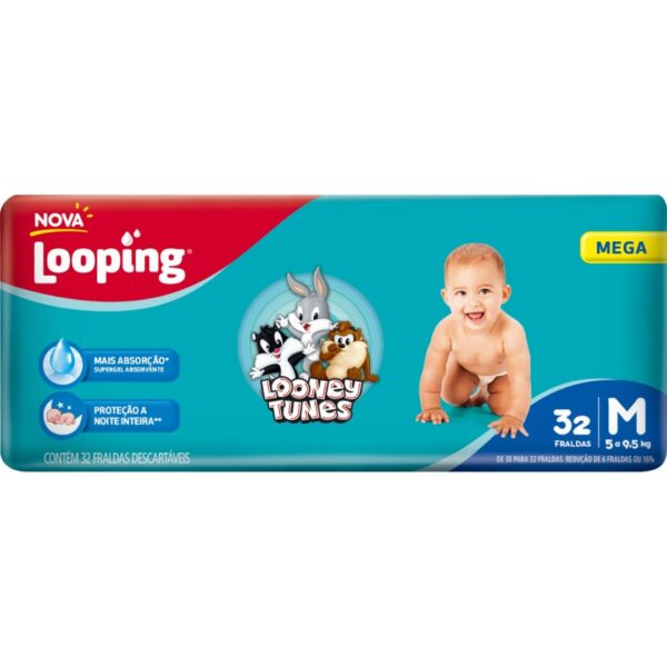 FRALDA LOOPING LOONEY TUNES MEGA M