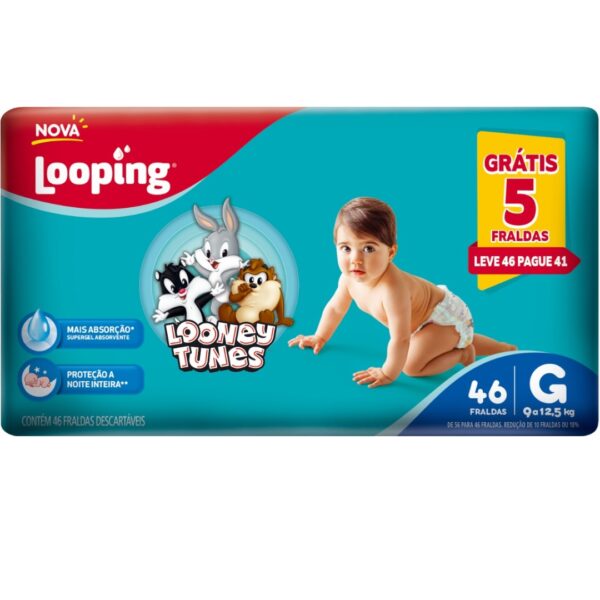 FRALDA LOOPING LOONEY TUNES HIPER G