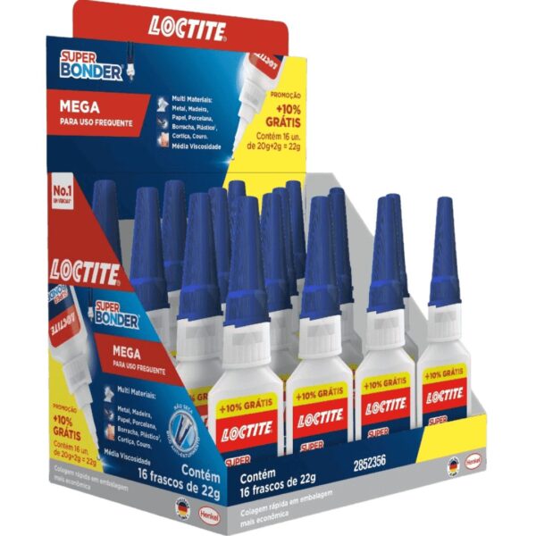 COLA SUPER BONDER MEGA LOCTITE 20G+2G 10% GRATIS